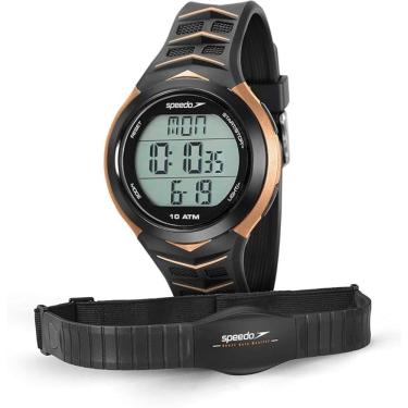 Imagem de Relógio Speedo Unissex Monitor Cardiaco Preto Com Dourado 80621G0evnp3