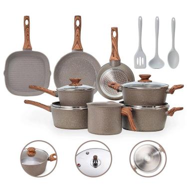 Imagem de Jogo Panelas 11 Pç Premium 4Mm Indução Revestimento Cerâmico