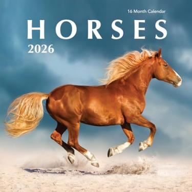 Imagem de Calendário de parede pendurado para cavalos 2026 - página inteira de 30,5 cm, presente de foto de cavalo fofo, pônei, Mustang, fotografia de animais - organização e planejamento (cavalos 2026)