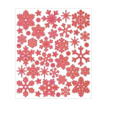 Imagem de 100 peças de adesivos de floco de neve de Natal e inverno adequados para festas de fim de ano, presentes decorativos, cartões comemorativos, bolsas, produção DIY (rosa)