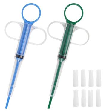 Imagem de 2 seringas de remédios para animais de estimação para gatos, dispensadores fáceis para cuidados com animais de estimação e medicamentos