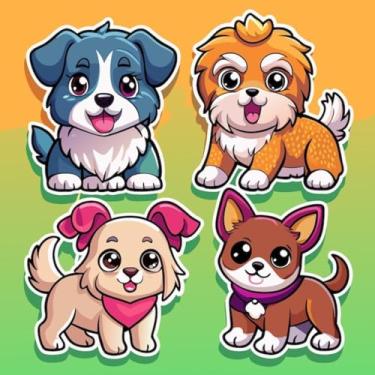 Imagem de Adesivo de Parede Infantil Animais Kawaii Para Quarto de Criança Decorativo fofura 50x50cm