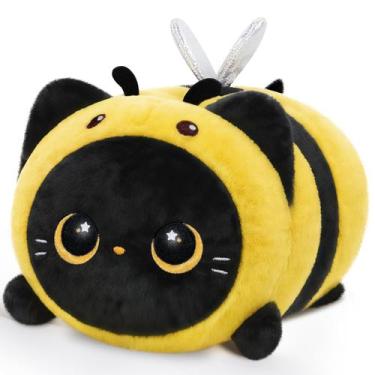 Imagem de Almofada de pelúcia Mewaii Cute Black Cat Bee Kawaii, presente infanti
