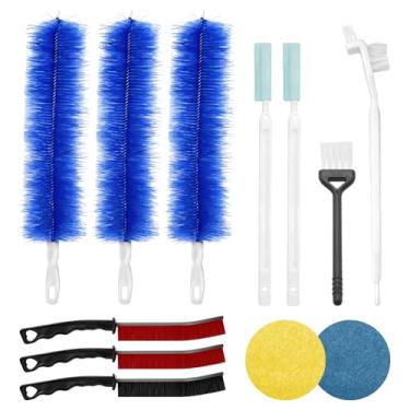 Imagem de Kit de limpeza de ventilador de 12 peças, conjunto de escovas de limpeza com limpador de lâmina de ventilador flexível, escovas de fenda, espanador e esponjas para teto, lâminas de ventilação