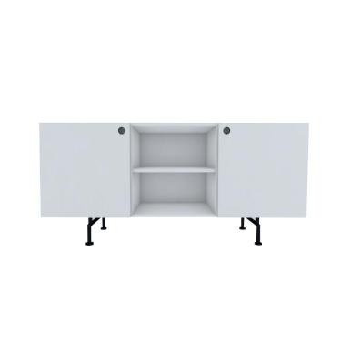 Imagem de Rack Tube 2 Portas 1 Nicho 1320x620x420 Branco Real - Mdf Arauco