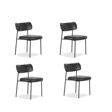 Imagem de Kit 04 Cadeiras Estofadas Melissa Sala de Jantar Cozinha Espaço Gourmet (Preto)