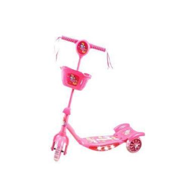 Imagem de Patinete Infantil Rosa Rodas Tripla Dobrável Luzes Sons Segurança Dive