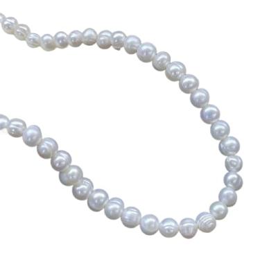 Imagem de Zotoone Pérolas naturais cultivadas em água doce para fazer joias, contas soltas, feitas à mão, faça você mesmo para fazer joias, faça você mesmo, colar feminino, Pérola, Pérola