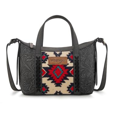 Imagem de Bolsa tiracolo feminina Wrangler com alça superior e alça superior, Ferramenta-preta