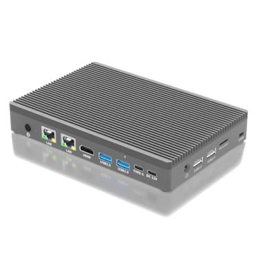 Imagem de HEIGAOLAPC Firewall Micro Appliance, computador de secretária, mini PC 12th N100 (3,4 GHz) 16 GB SSD, Type-C USB3.2, LAN dupla 2.5G Ethernet, Display duplo, 4K 60 Hz, WiFi BT 5.2. para negócios. ,