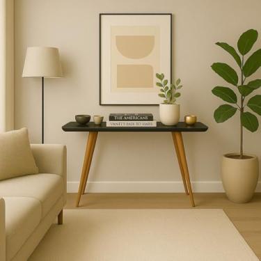 Imagem de Aparador Buffet Cantinho do Café Sala de Estar ou Decoração Pés em Madeira Maciça (Preto)