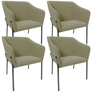 Imagem de Kit 4 Cadeiras Para Sala de Jantar Estar Living Olívia L02 Bouclê Oliva - Lyam Decor