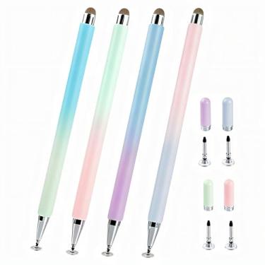 Imagem de Caneta Stylus para Samsung Galaxy Tab A9Plus/A9/A8 Plus/A8/A7, compatível com iPad iOS/Android 15/14, todos os dispositivos sensíveis ao toque, caneta S universal de alta sensibilidade (roxo+rosa +