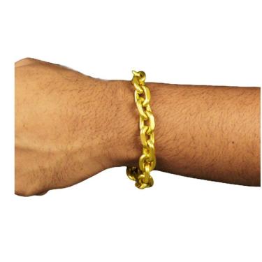 Imagem de Pulseira Grossa De Moeda Antiga Cadeado Quina 12 Milimetros