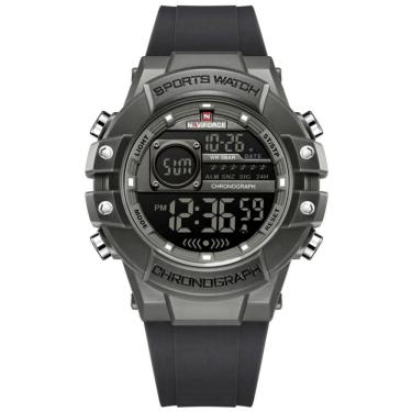 Imagem de Relógio Multifuncional Masculino Digital Design Esportivo A Prova D´agua 3atm Cinza Grafite
