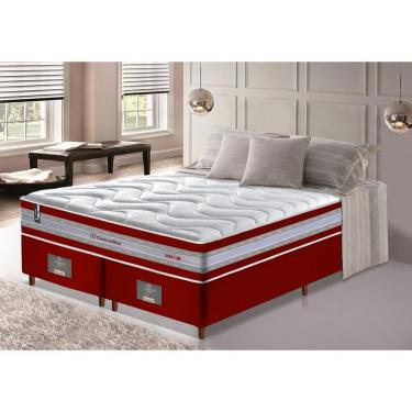 Imagem de Conjunto Cama Box King De Molas Ensacadas D33 Cama Inbox Select Firme 193x203x71 Vermelho