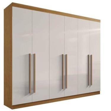 Imagem de Guarda Roupa Casal 6 Portas 6 Gavetas - Da Vinci Plus-cinamomo-off White - Móveis D'doro