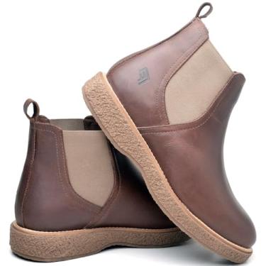 Imagem de Bota Masculina Couro Chelsea Botina Casual Confortável Agro