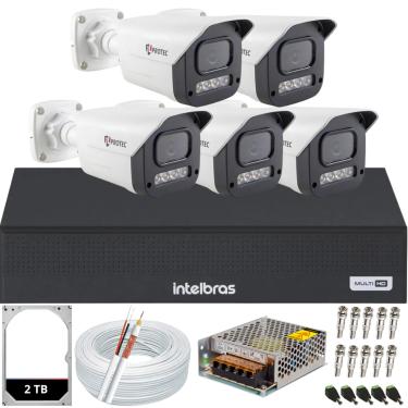 Imagem de Kit 5 Câmeras Full Color C/Áudio Dvr Intelbras 8 canais 2TB
