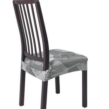 Imagem de SearchI Conjunto de 6 capas de assento elásticas para cadeiras de jantar, macias e removíveis e laváveis para cadeiras de jantar, capa protetora de assento de sala de jantar (cobertura traseira