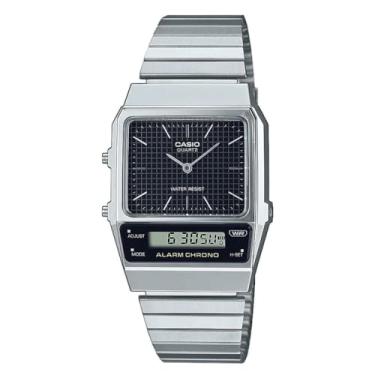 Imagem de Casio Relógio masculino vintage de quartzo, prata, AQ-800E-1AEF, Prata, AQ-800E-1AEF