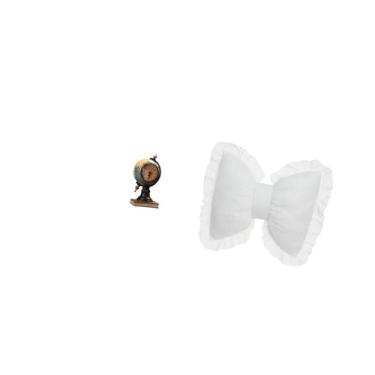 Imagem de Fenteer Relógio de Parede Moderno com Globo Terrestre E Almofada com Laço Charmoso, Uma Combinação Perfeita para Decoração Elegante de Casa, Escritório, Quart