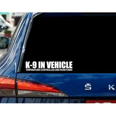 Imagem de K-23 cm Decalque de vinil para carro - Adesivo de aviso de temperatura controlada e monitorada para janela de carro - Caminhão - Placa de segurança para cães - Decalque à prova d'água de 20 cm