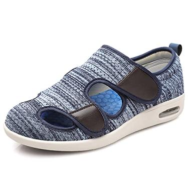Imagem de JBTNBX Tênis feminino para diabéticos, larguras extralargas, ajustáveis, para idosos, edema, pés inchados, Bluegray, 38