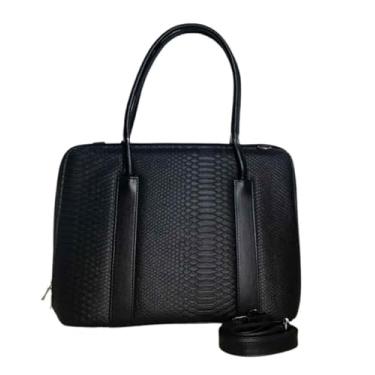 Imagem de Bolsa Pasta Para Notebook Executiva Crocodilo Luxo Para Até 15" Ideal P/Carregar Mouse e Carregador E Notebook (Preta)