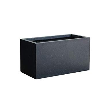 Imagem de PZHANGZVH Vaso de plantas de cimento preto grande vaso de flores jardim ao ar livre pátio casa restaurante escritório nórdico decorativo vaso de flores quadrado vaso de flores (tamanho : 1) ()