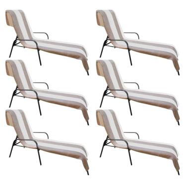 Imagem de Superior Capa de cadeira de lounge de algodão Cabana, capas para móveis de toalha/espreguiçadeira, tecido felpudo, praia, spa, acessórios de natação, capa de cadeira de piscina, macia, secagem rápida