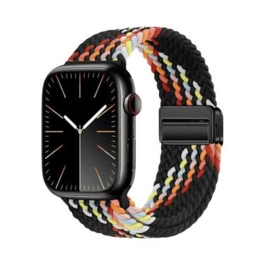 Imagem de Pulseira De Nylon Trançada Compatível Com Apple Watch Series S10 46mm 