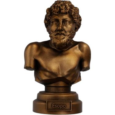 Imagem de Estátua Busto Esopo - Escritor Grego (Cor Cobre Antigo)