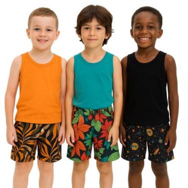 Imagem de Kit Com 3 Bermudas Estampadas De Tactel Short Infantil - Repelique, 8,