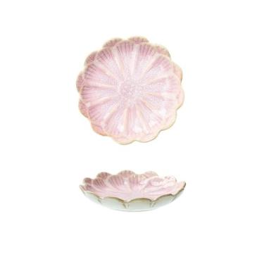 Imagem de prato de lanche Bandejas de cerâmica para imersão para decoração mesa, utensílios cozinha para casa tigela de sopa(Light Pink)