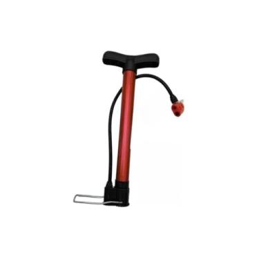 Imagem de Bomba de Ar com Pedal e Adaptador, Sistema de Acionamento por Pedal, Pedal Antiderrapante, Ferro e Plástico, Preto e Amarelo, 17,5cm x 8cm x 6,5cm, 2 Bicos Adaptadores