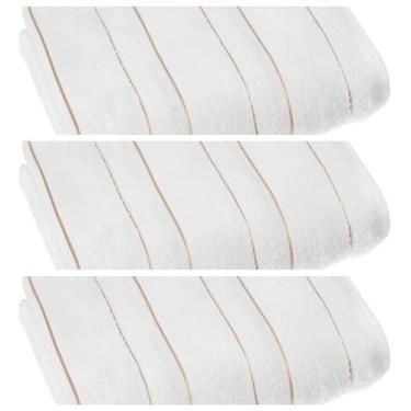 Imagem de Kit 3 Toalhas de Lavabo 500gr 100% Algodão Flow Premium Cavhome, Branc
