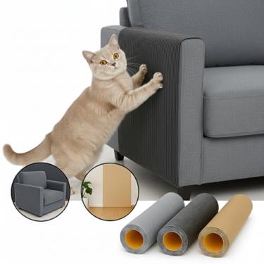 Imagem de Arranhador Carpete Adesivo Protetor Sofá Cama Premium (Cinza, 40cm x 1 Metro) (Cinza Escuro)