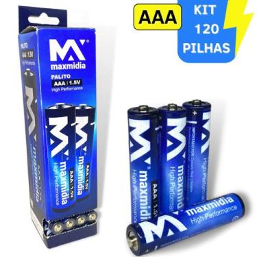 Imagem de 120 Pilhas AAA 1,5v Palito Alcalina Kit 2 Caixa P/ Brinquedo - Europio