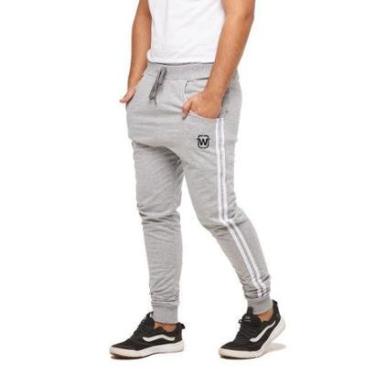 Imagem de CALÇA DE MOLETOM MASCULINA WOOKS SARUEL SKINNY SPORT LUXO -CINZACLARO-M-Masculino