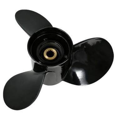 Imagem de VQPROPs Hélice de barco de popa de alumínio com 13 estrias de 13 dentes 14 x 13 para motores Suzuki 60-140HP OEM 58100-99E00-019 3 lâminas RH
