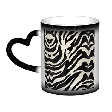 Imagem de Zebra Animal Divertido Xícara de Café, Magia Sensível ao Calor, Mudança de Cor, Copo de Cerâmica 12 Oz, Para Café/Chá/Leite/Cacau, Para Adolescentes/Aniversário/Festival/Presentes