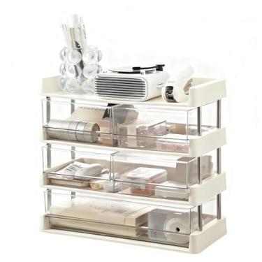 Imagem de Organizador de chá de 4 camadas, gavetas de acrílico transparente, caixa de exibição de balcão de cozinha, 32 x 56 x 82 cm (4 camadas)