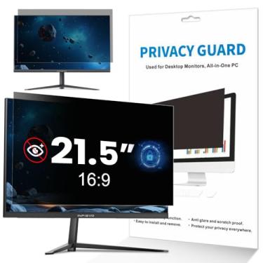 Imagem de INFIEVO Tela de privacidade de computador de 21,5 polegadas para monitor de proporção de 16:9, filtro de privacidade para monitor de computador antireflexo com luz azul, protetor removível