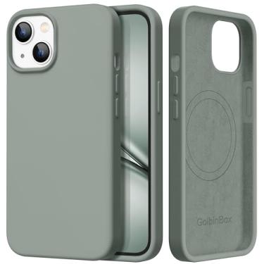 Imagem de GolbinBox Capa magnética para iPhone 15, compatível com MagSafe, [forro de microfibra macio antiarranhões], capa protetora de silicone líquido fino à prova de choque para iPhone 15 de 6,1 polegadas