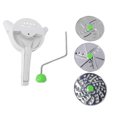 Imagem de Ymiko Ralador de Alimentos, Picador de Batata Com Cortador Intercambiável e 3 Pés de Borracha Antiderrapantes para Queijo, Chocolate, Vegetais Cítricos