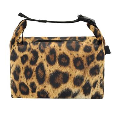 Imagem de STAYTOP Linda lancheira com estampa de leopardo marrom com fivela de alça, lancheira isolada para meninos e meninas, lancheira térmica para trabalho escolar