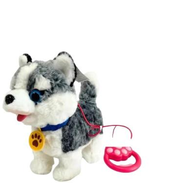 Imagem de Cachorrinho de Pelúcia Interativo que Anda e Late – Brinquedo Realista Infantil com Controle em Formato de Patinha (Rusky)