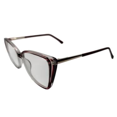 Imagem de Armação Óculos de Grau Feminina Valencia em Acetato (Bordo com Transparente)
