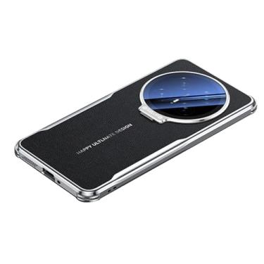 Imagem de LYJSMGZ Capa à prova de choque para Huawei Honor Magic 8 Pro/Magic 8, anel de lente de metal, capa fina, respirável, antiimpressões digitais, preta, Majic 8 Pro